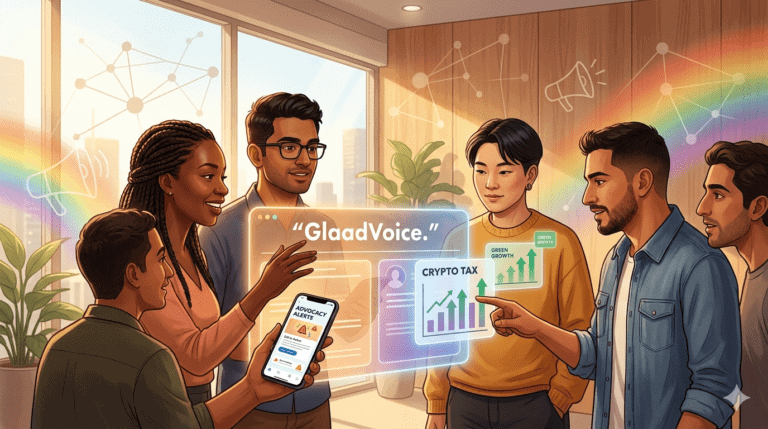 Diverse group using Glaadvoice platform to share messages online.