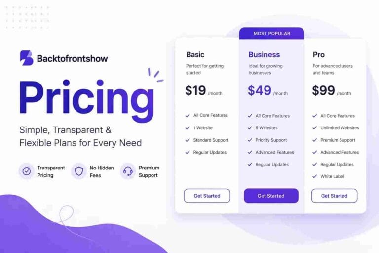 Backtofrontshow Pricing